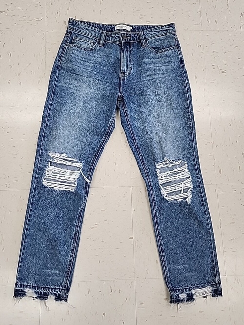 Hidden Los Angeles Denim Logan Dad Stretch Jeans Distressed Women's Size 29